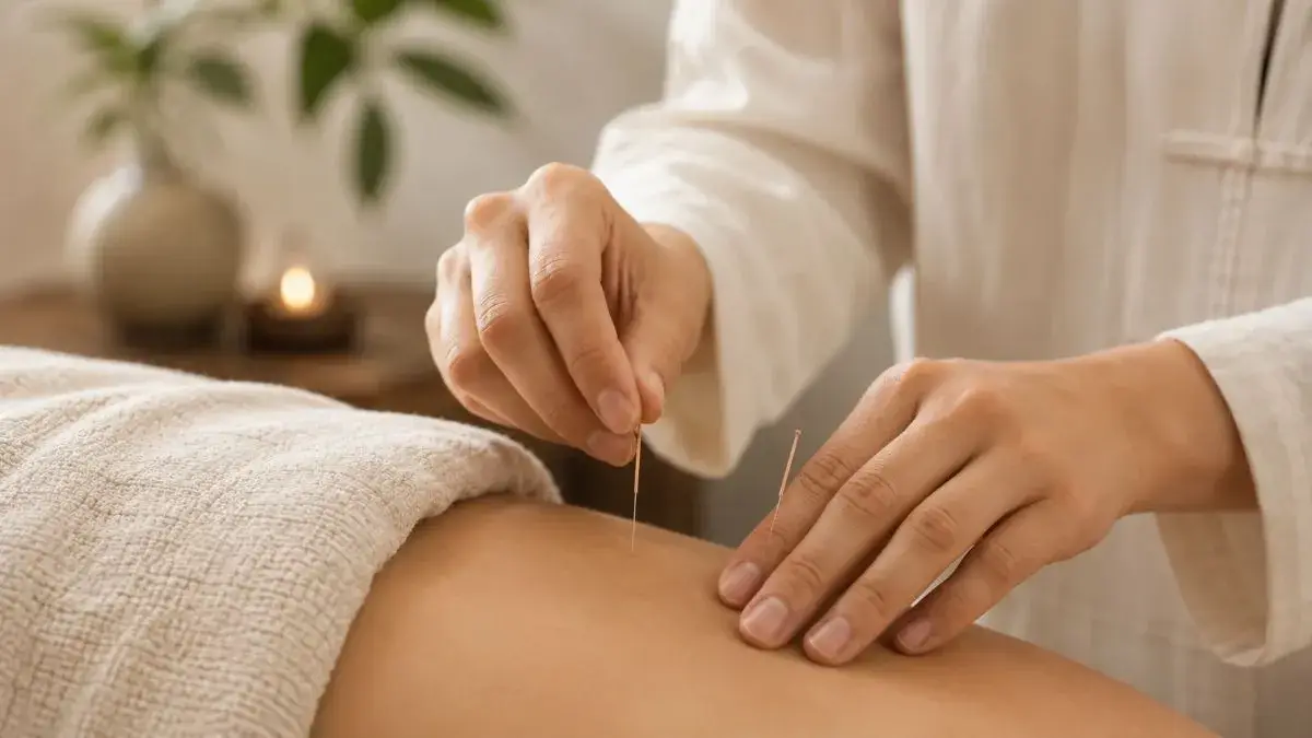 Hands-only acupuncture treatment detail for acupuncture services in Atlanta