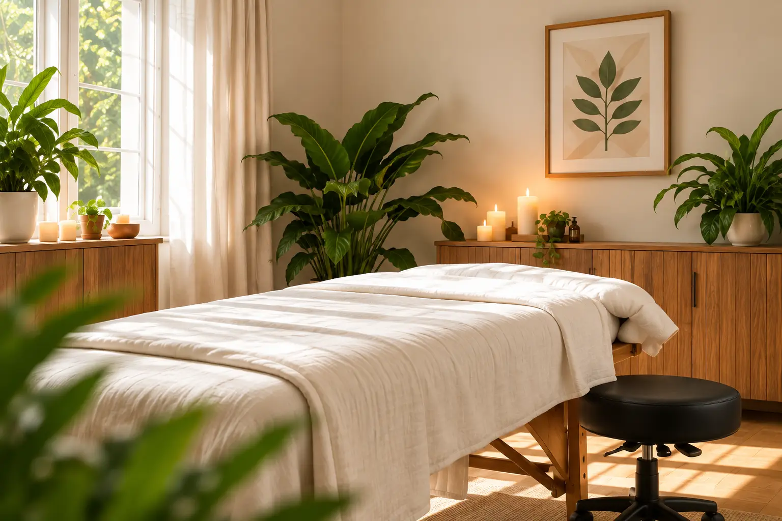 Concept photograph of a warm treatment room.